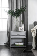 Hand brushed silver metal frame construction industrial nightstand by Furniture of America additional picture 6