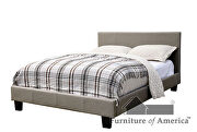 Gray finish padded headboard contemporary bed additional photo 3 of 4