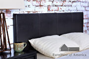 Espresso leatherette button tufted headboard contemporary bed by Furniture of America additional picture 12