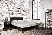 Espresso leatherette button tufted headboard contemporary bed by Furniture of America additional picture 15