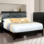 Espresso leatherette button tufted headboard contemporary bed by Furniture of America additional picture 6