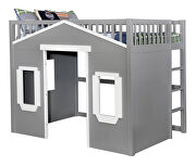 Gray/ white finish house inspired design loft bed additional photo 2 of 4