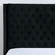 Black velvet-like fabric transitional style bed additional photo 3 of 3