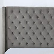 Gray velvet-like fabric transitional style king bed by Furniture of America additional picture 2