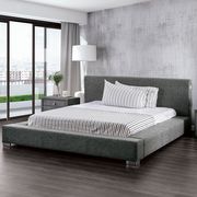 Ultra low-profile modern dark gray fabric platform bed by Furniture of America additional picture 3