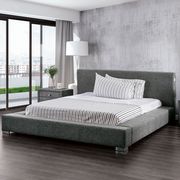 Ultra low-profile modern dark gray fabric platform bed by Furniture of America additional picture 9