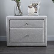 Ultra low-profile modern light gray fabric king bed by Furniture of America additional picture 2