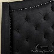 Black button tufted headboard platform bed additional photo 2 of 3