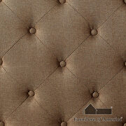 Brown button tufted headboard platform bed additional photo 2 of 3