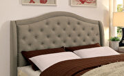 Warm gray camelback headboard transitional bed by Furniture of America additional picture 2