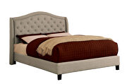 Warm gray camelback headboard transitional bed by Furniture of America additional picture 3