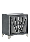Gray fabric art deco-inspired design platfrom bed by Furniture of America additional picture 7