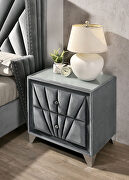 Gray fabric art deco-inspired design platfrom bed by Furniture of America additional picture 8
