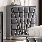 Gray fabric art deco-inspired design platfrom bed by Furniture of America additional picture 9