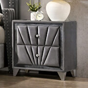 Gray fabric art deco-inspired design platfrom king bed by Furniture of America additional picture 12