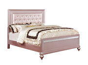 Crystal-like acrylic buttons padded rose gold headboard youth bedroom by Furniture of America additional picture 13