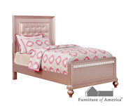 Crystal-like acrylic buttons padded rose gold headboard youth bedroom by Furniture of America additional picture 7