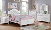 Button tufted headboar white finish youth bedroom by Furniture of America additional picture 6