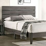 Gray plank-style headboard rustic bed additional photo 2 of 1