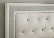 White leatherette and solid wood contemporary bed by Furniture of America additional picture 2