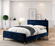 Mid-century modern style navy finish platform bed by Furniture of America additional picture 3