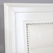 White padded leatherette headboard contemporary bed additional photo 2 of 2