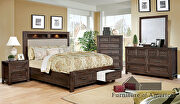 Dark oak weathered finish transitional bed w/ storage by Furniture of America additional picture 10