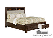 Dark oak weathered finish transitional king bed w/ storage by Furniture of America additional picture 8