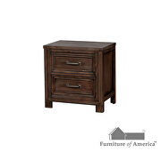 Dark oak weathered finish transitional nightstand by Furniture of America additional picture 2