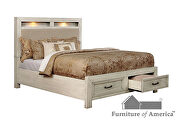 Antique white weathered finish king bed w/ storage by Furniture of America additional picture 14