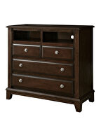 Brown cherry transitional style media chest by Furniture of America additional picture 2