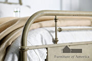 Hand-brushed distressed ivory powder coating industrial bed additional photo 2 of 1