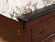 Brown cherry camelback design platform bed w/ storage additional photo 5 of 5