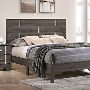 Gray plank-style headboard contemporary bed additional photo 2 of 3