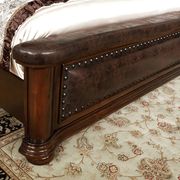 Traditional brown cherry bed w/ leather headboard by Furniture of America additional picture 9
