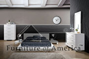 White high gloss lacquer coating low profile bed additional photo 2 of 14