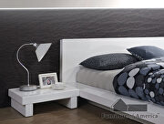 White high gloss lacquer coating low profile bed additional photo 5 of 14