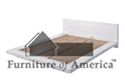 White high gloss lacquer coating low profile king bed by Furniture of America additional picture 3