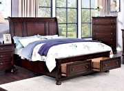 Dark cherry wood finish bed in country style w/footboard drawers by Furniture of America additional picture 2