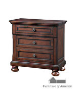Dark cherry wood finish nightstand in country style by Furniture of America additional picture 4
