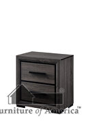 Gray finish w/ black trim contemporary style nightstand by Furniture of America additional picture 2