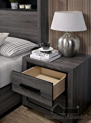 Gray finish w/ black trim contemporary style nightstand by Furniture of America additional picture 3
