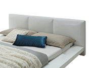 White high gloss lacquer coating padded headboard low profile bed by Furniture of America additional picture 18