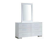 White high gloss lacquer coating dresser by Furniture of America additional picture 6