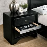 Contemporary black / silver accents nightstand by Furniture of America additional picture 2