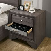 Contemporary gray / silver accents nightstand by Furniture of America additional picture 2
