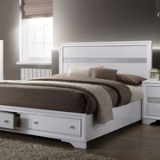 Contemporary white / silver accents king bed by Furniture of America additional picture 5