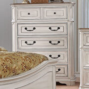 Antique white wash button tufted headboard king bed by Furniture of America additional picture 2