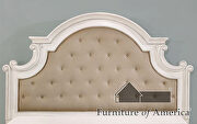 Antique white wash button tufted headboard king bed by Furniture of America additional picture 9