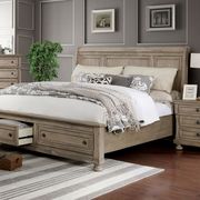 Transitional style gray bed w/ drawers additional photo 3 of 7
